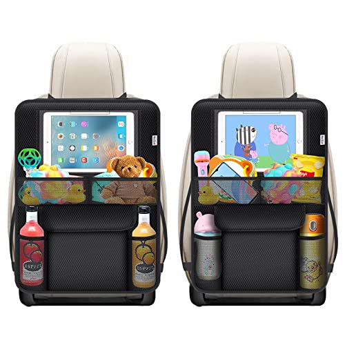 Meolsaek Kick Mats Back Seat Protector, Waterproof Oxford Seat Back Protector, Car Seat Back Protector for Kids, Back of Seat Protector for Kids Feet Car Seat (Black C -2pc) - color: Black C -2pc