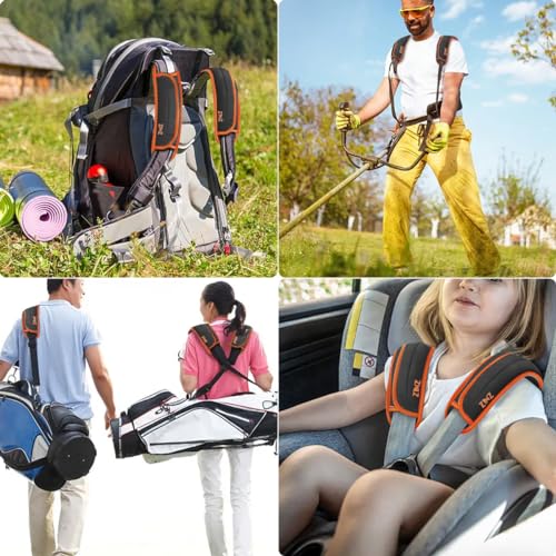 ZINZ 2-Pack Universal Shoulder Pad with Ultra Thick Cushion for Bag Luggage Bag Crossbody, Plus Long & Anti-Slip & Breathable,Grey-Orange Edge - color: Grey-Orange edge