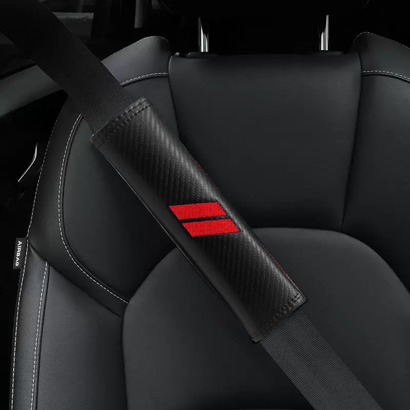 2PCS Car Seat Belt Cover for Dodge, Carbon Fiber Seatbelt Shoulder Protection, Soft Car Seat Belt Strap Cushion Protect Your Neck and Shoulder, Car Accessories Seat Belt Pad for Car Truck (Black) - color: QCHJ-001