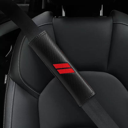 2PCS Car Seat Belt Cover for Dodge, Carbon Fiber Seatbelt Shoulder Protection, Soft Car Seat Belt Strap Cushion Protect Your Neck and Shoulder, Car Accessories Seat Belt Pad for Car Truck (Black) - color: QCHJ-001