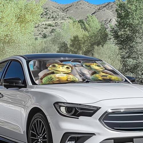 AFPANQZ 3D Sea Turtle Design Car Windshield Sun Shades Sunshades Rectangle UV Protection Foldable Sun Blocks Universal Fit for Auto Car Vans 28.5"x25.5" - color: 3D Sea Turtle Design