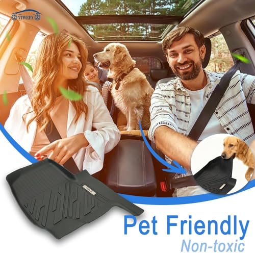 All Weather Floor Mat for 2014-2018 Chevy Silverado/GMC Sierra 1500 Crew Cab, 2015-2019 SLV/SRA 2500 3500 HD,TPE Car Mat Full Set 1st & 2nd Row All Weather Anti-Slip Waterproof Odorless - size: Chevy, style: 14-18 Chevy Silverado