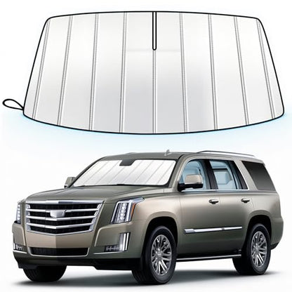 Windshield Sun Shade for 2015-2020 Cadillac Escalade/Escalade ESV, Chevrolet Suburban/Tahoe, GMC Yukon/Yukon XL, Custom Fit Accordion Folding Design Front Window Sunshade Blocks UV Heat - size: For 2015-2020 Escalade/Suburban/Tahoe/Yukon