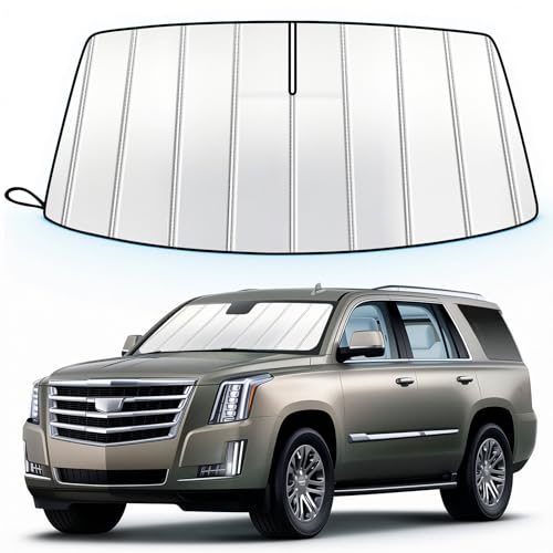 Windshield Sun Shade for 2015-2020 Cadillac Escalade/Escalade ESV, Chevrolet Suburban/Tahoe, GMC Yukon/Yukon XL, Custom Fit Accordion Folding Design Front Window Sunshade Blocks UV Heat - size: For 2015-2020 Escalade/Suburban/Tahoe/Yukon
