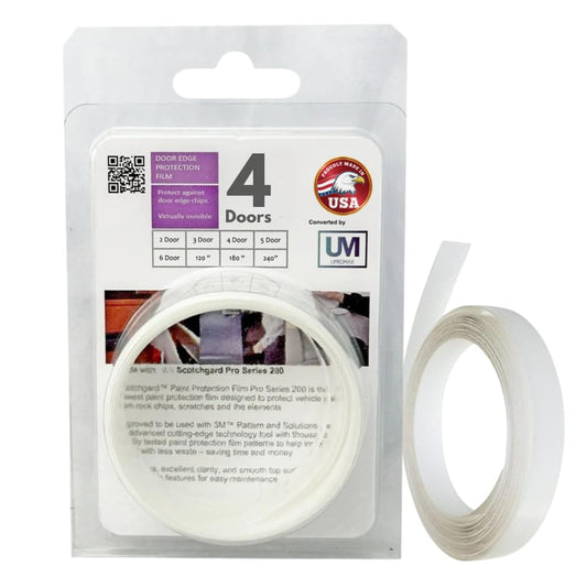 Door Edge Paint Protection Film, Car Door Handle Cup, Scotch Guard, Mini Knife, Squeege Cloth PPF Precut, Universal Fit, Protector, Upromax SelfHealing Scratch (Door Edge/Clear/4-Doors) - size: Door Edge/Clear/4-Doors