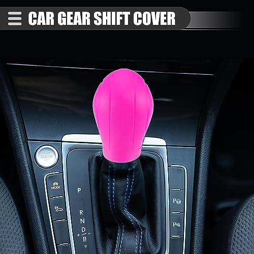 Motoforti Universal Car Gear Shift Cover Comfortable Handbrake Shifter Cover, Anti-Slip, Silicone, Rose Red, 2 Pcs - color: Rose Red