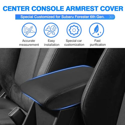 Autorder Center Console Cover for 2025 2026 Forester Accessories Armrest Cover Anti-Scratch Middle Console Pad Leather Armrest Protector - size: Subaru Forester 2025-2026