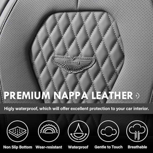 Coverado Seat Covers, Car Seat Covers Front Seats, Gray Car Seat Cover, Waterproof Car Seat Covers, Car Seat Cushion, Front Car Seat Covers Leatherette Car Seat Protector Universal Fit Most Cars - color: Gray-N, size: FrontPair