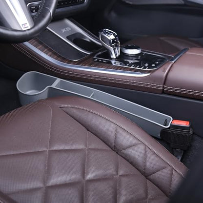 Car Seat Gap Filler, Multifunctional Seat Side Gap Filler with Cup Holder & Organizer, Gap Stopper Universal Fit Car SUV Truck Fill The Gap Between Seat & Console Set of 2 (Gray) - color: Gray