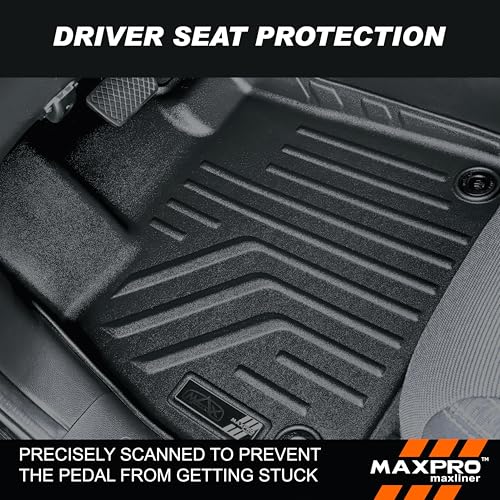 Premium MAXPRO Floor Mats for 2023-2025 Honda Pilot 1st & 2nd Row Set All Weather Mat Waterproof TPE Floor Liners Custom Fit Automotive Floor Mats Honda Pilot Accessories Car Mats Full Set SUV Liners - size: 1st & 2nd Row