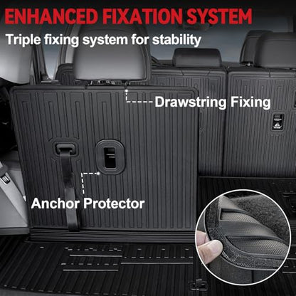 Floor Mats for Hyundai Santa Fe 2024-2026, All Weather Floor Mats Trunk Cargo Liner with Backrest Protectors Accessories, Full Coverage Set (Fit 6/7 Seats) - size: For Hyundai Santa Fe | 2024-2026