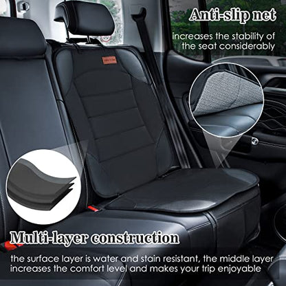 Siivton 2-in-1 Car Seat Protector & Kick Mat with iPad Holder - Kids Backseat Organizer with Touchscreen Pocket, Storage Pockets & Waterproof Cover for Child Safety and Mess-Free Rides