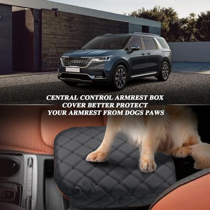 BIBIBO for 2025 2026 Kia Carnival Center Console Armrest Cover:2024 2025 2026 Kia Carnival Accessories 2022-2025 Kia Carnival Arm Rest Cover Kia Carnival Console Cover,2024 2025 Kia Carnival Armrest - color: Black-for 2022-2026 Carnival