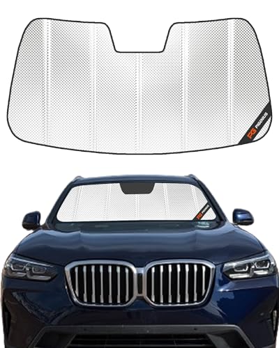 Pigenius Windshield Sun Shade for BMW X3 (G01) 2018-2023, Fits xDrive30i M40i X3 M. Reflective Aluminum Film Front Window Sunshade - BLAZBLOCK - size: 2018-2024 X3