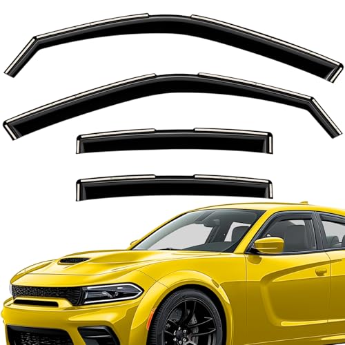Extra Durable Window Deflectors in-Channel Window Visors Rain Guards Fit for Dodge Charger 2011-2023, Sun Visors, Wind Vent for Shades, Exterior Car Accessories - 4pcs. AG0716 - color: For Dodge Charger 11-23