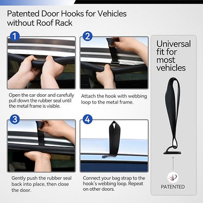 MARCHWAY Waterproof Car Roof Luggage Bag, Weatherproof Soft Shell Rooftop Cargo Carrier Bag for Vehicles with or Without Rack. 6 Door Hooks, Anti Slip Mat, Lock Included (21 Cubic Feet, Blue) - size: 21 Cubic Feet, Blue