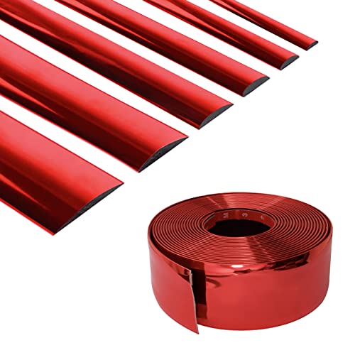 Chrome Red Car Motor Bike Self-Adhesive Exterior and Interior Molding Trim Universal Dashboard Bumper Window Door Body Side Decorative Strip Scratch-Proof (Width: 2 inch (50mm), 8Ft) - size: 8Ft, style: Width: 2 inch (50mm)