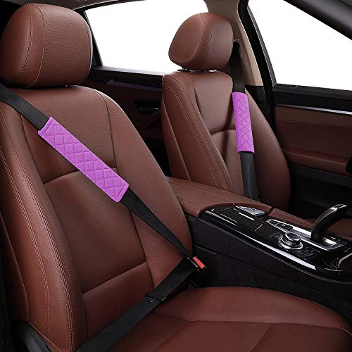 4 Pack Universal Car Seat Belt Pads, Adult Seat Belt Shoulder Strap Covers Harness Pad for Car/Bag,Soft Comfort Helps Protect You Neck Shoulder from The Seat Belt Rubbing (4pack-Purple) - color: purple