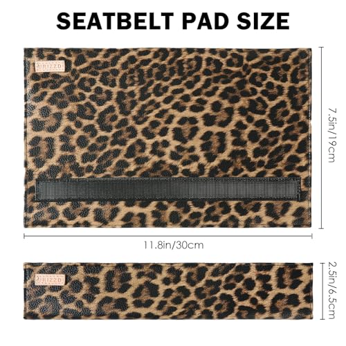2-Pack Seat Belt Covers, Universal Car Seat Belt Pads Protector for Comfortable Driving, Relief Neck & Shoulder Pain, Fits All Cars & Backpack Straps (Leopard) - color: Leopard