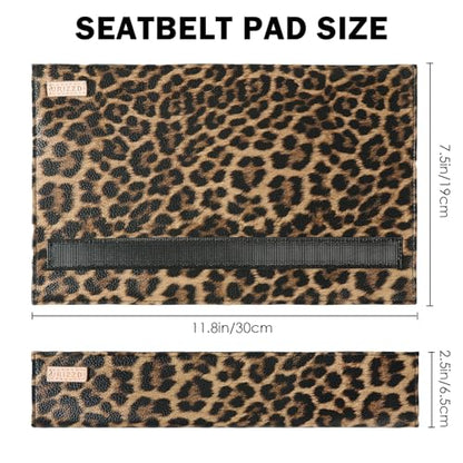 2-Pack Seat Belt Covers, Universal Car Seat Belt Pads Protector for Comfortable Driving, Relief Neck & Shoulder Pain, Fits All Cars & Backpack Straps (Leopard) - color: Leopard