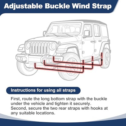 QUNSUNUS JK JL Cab Cover 4 Door, Waterproof JK JL Cover with Cotton Liner, All Weather JKU JLU Cab Covers with Adjustable Straps and Zipper for Wind, Sun, Rain and Dust Protection - size: for Jeep JK&JL 4 Door Cab Cover
