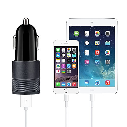 Car Charger,Sicodo 3.4A 2 Pack USB Smart Port Charger Compatible with iPhone 16 15 14 13 12 11 SE X 8 Pro, Pro Max, Plus, Samsung Galaxy S24 S23 S22 S21 S10 Plus S9 Note 20 10+, LG, Pixel, iPad Pro - color: Blue+Black