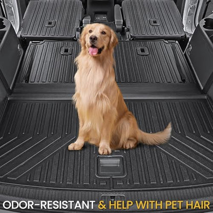 Cargo Mat with Backrest Mats for Volkswagen VW Atlas 6/7 Seats 2018-2025 2026 Car Mat Accessories(Not Fit Cross Sport), All Weather TPE Trunk Cargo Liner(Cargo Mat with Backrest Mats) - style: Cargo Mat with Backrest Mats