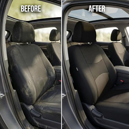 FH Group Car Seat Covers Front Set in Cloth - Car Seat Covers for Low Back Car Seats with Removable Headrest,Universal Fit,Automotive SeatCovers,Washable Car SeatCover for SUV,Sedan,Van Black - color: Black, style: Seat Cover Front Set