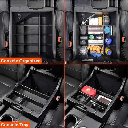 Vehicle OCD - Center Console Divider and Tray Organizer for Toyota Tundra (2014-2021) - Made in USA - SLX502 - size: 2014-2021, style: Boxed Set