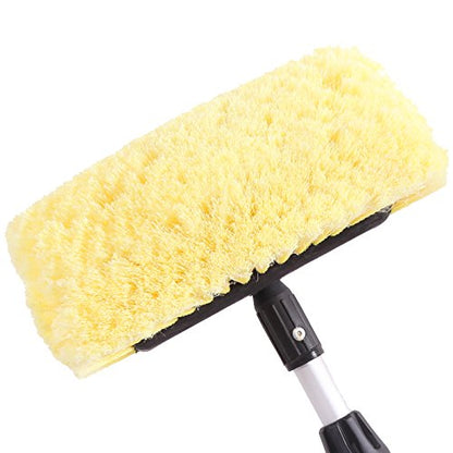 CARCAREZ 10" Car Wash Brush Head with Soft Bristle for Auto RV Truck Boat Camper Exterior Washing Cleaning, Yellow (1, 10" PRO MAX) - size: 10" PRO MAX