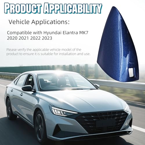 Car Front Left Side Door Handle Key Cover Cap Compatible with Hyundai Elantra MK7 2020 2021 2022 2023 Replace Part 82652-AA100 Door Handle End Bezel (Front Left Door, Blue) - color: Blue