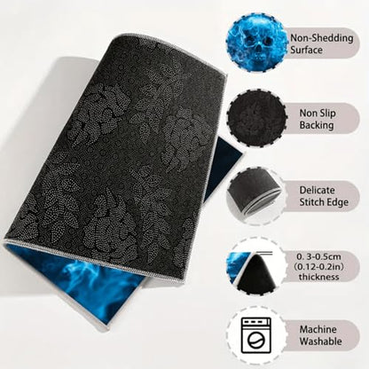 Universal Car Trunk Mat 29" x 39", Blue Ghost Skull Print All Weather Trunk Protection Cargo Liner,Durable Cargo Mat Rear Trunk Liner, Stylish Vehicle Interior Accessories Suitable for Most Car Models - color: Blue Ghost Skull Print