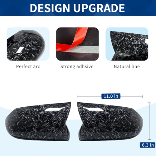 Side Mirror Cover Compatible with Toyota (Camry 2018-2025, Ox Horn Style-Forged Carbon Fiber Pattern) - size: Ox Horn Style-Forged Carbon Fiber Pattern