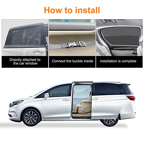 2 Packs Mesh Car Window Screen for MPV Sliding Door,Single Layer Sunshade for Large Square Car Truck Windows - size: Single Layer XL