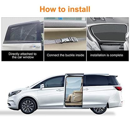 2 Packs Mesh Car Window Screen for MPV Sliding Door,Single Layer Sunshade for Large Square Car Truck Windows - size: Single Layer XL