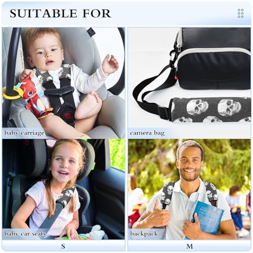 Bolaz Skeleton Soft Seat Belt Cover Pad Seatbelt for Baby Kids Cushion Shoulder Strap Pads Flannel 2Pcs - color: Skeleton, size: Small