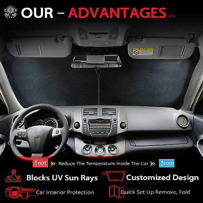 KAYZT Windshield Sun Shade for 2006-2010 Dodge Charger Foldable Sunshade Front Window Custom Fit Car Accessories - size: for 2006-2010 Dodge Charger