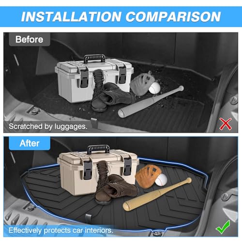 Powerty Front Trunk Mat for Ford F150 Lightning 2022-2025 Accessories Front Trunk Liner All Weather Mats Upper and Lower Trunk Storage Liner Cargo Mat 2 PCS - size: Front Cargo Mat｜For｜22-25｜Ford F150 Lightning