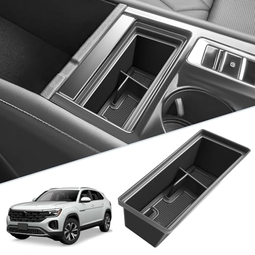 SKTU for 2024 2025 2026 VW Atlas Center Console Organizer 2024 2025 2026 V W Atlas Front Center Console Tray 2024-2026 Atlas Armrest Storage Box VW Atlas 2024 2025 2026 Accessories (Front Organizer) - color: 2024-2026 Atlas Front Organizer
