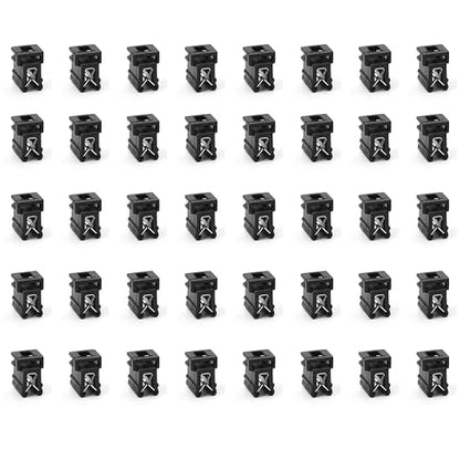 50-Pack Cable Tie Mounts 0.59×0.43×0.39″ – 4-Way Zip Tie Clips & Metal Cable Clips, Adhesive-Free Car Cable Management Wire Holder for Home, Garage, Auto Wiring Harness