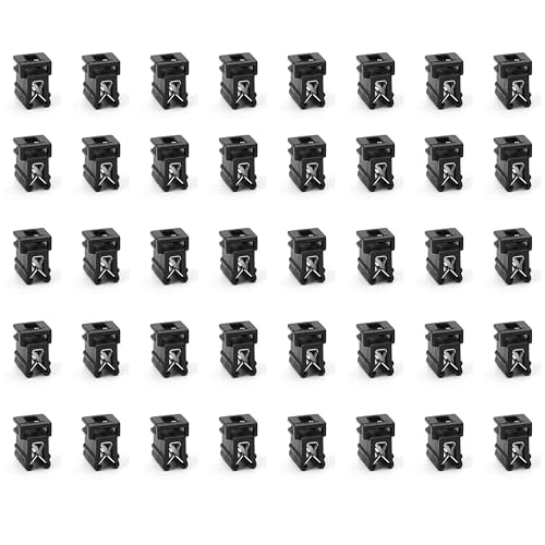 50-Pack Cable Tie Mounts 0.59×0.43×0.39″ – 4-Way Zip Tie Clips & Metal Cable Clips, Adhesive-Free Car Cable Management Wire Holder for Home, Garage, Auto Wiring Harness