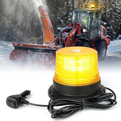 Xprite LED Beacon Light, Forklift Strobe Lights w/Magnetic Base for Construction Vehicles, TowTrucks, Security Patrol, Postal, Golf Carts, UTV ATV, Snow Plows-Amber - color: Amber