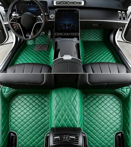 New Customized car Floor mats, Suitable for 99.9% of car Models, All-Weather car Floor mats, Fully Covered car Floor mats, Anti Slip and Waterproof car Floor mats (Green) - color: green