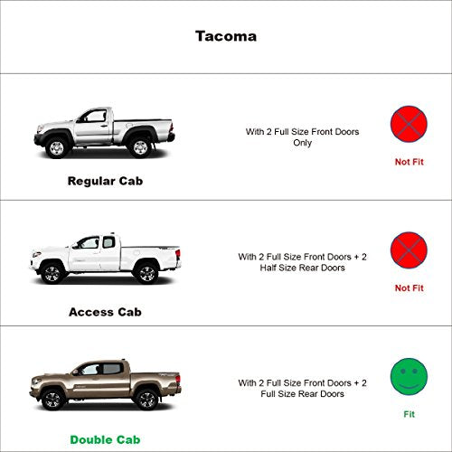 in-Channel Vent Deflectors Window Visors rain Guards for 2016-2023 Toyota Tacoma Crew Double Cab, 194768 4pcs - size: Compatible with Tacoma Double 2016-2023 in-Channel