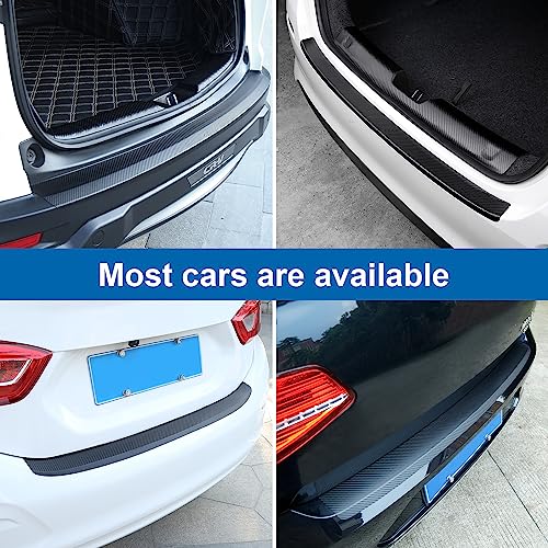 Universal Rear Bumper Protector, 40x2.75 Inches Carbon Fiber Textured Anti-Scratch Film, Easy Install No Bubble Guard (Matte Black) - size: 40X2.7