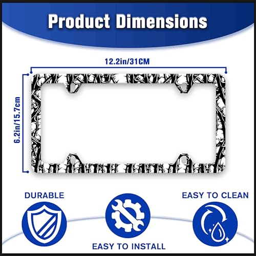 Plant Stem Spines License Plate Frame Rose Roots Floral Art License Plate Holders Funny Auto Accessory Bracket Stainless Steel License Plate Frames with Screws for Women Men 6x12 Inch 4 Holes - color: Plant Stem Spines