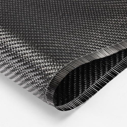 4.2ft x12in Carbon Fiber Fabric Roll – 3K Twill Weave, 200gsm Black Carbon Fiber Cloth for Reinforcement, Auto DIY, Marine & RC Projects