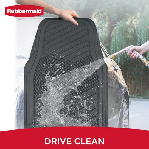 Rubbermaid Car Mats Full Set – All Weather Car Floor Mats Universal Trim-to-Fits Design,Heavy Duty Car Mats for Cars, SUVs, Trucks,and Vans - Beige - color: Gray