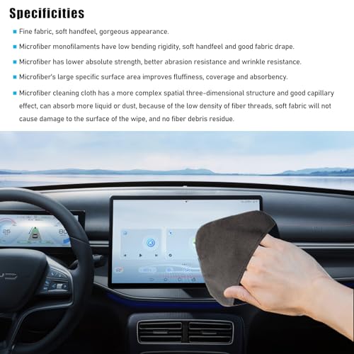 Ohleats Car Screen Cleaner, Microfiber Auto Screen Cleaning Pad, Foldable Touch Screen Cleaner Cloth for Vehicle Dashboard LCD Display, Interior Car Accessories - color: Square,2Pcs