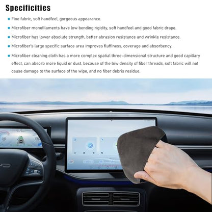 Ohleats Car Screen Cleaner, Microfiber Auto Screen Cleaning Pad, Foldable Touch Screen Cleaner Cloth for Vehicle Dashboard LCD Display, Interior Car Accessories - color: Square,1Pcs